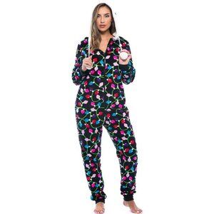 Hooded Adult Onesie Pajamas Ultra-Soft Cozy Fleece Fun Prints and Colors Warm